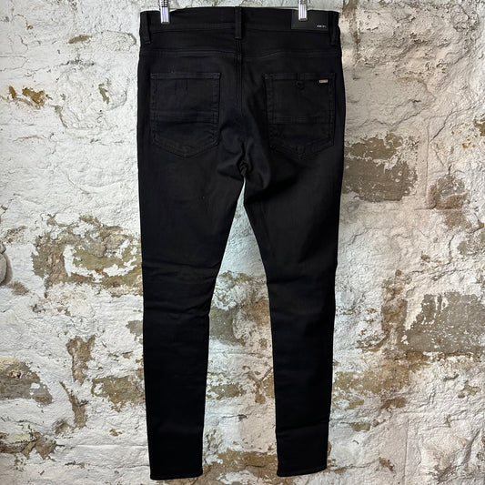 Amiri MX1 Black Paisley Black Denim Jeans Sz 32