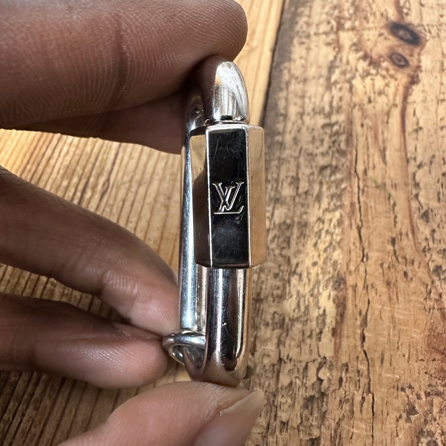 Louis Vuitton Teal Silver Carabiner Key Chain