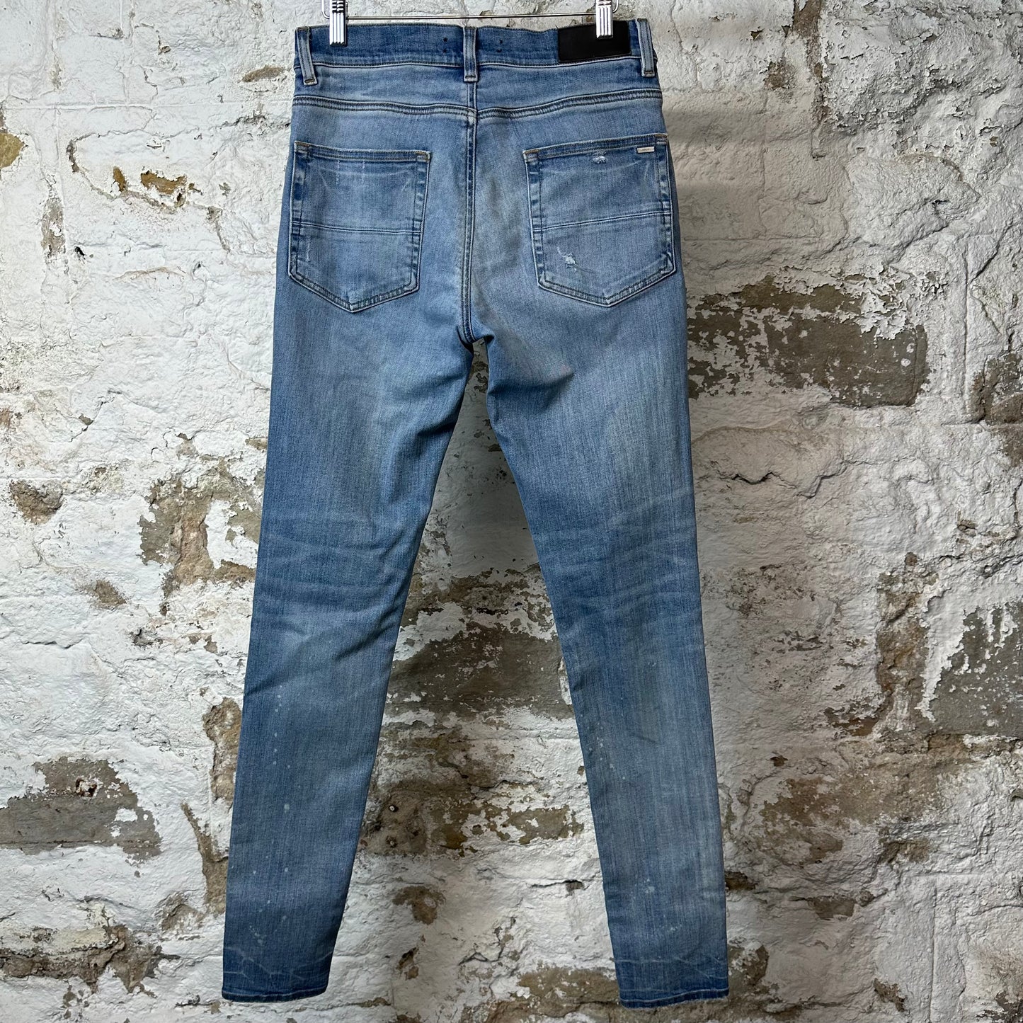 Amiri MX1 Camo Patch Blue Denim Jeans Sz 30