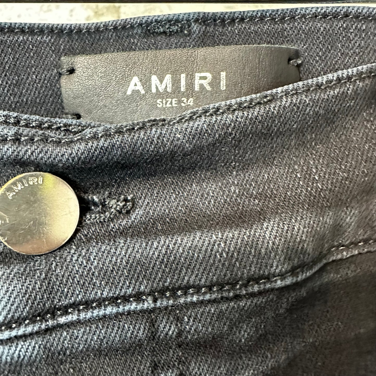 Amiri MX1 Brown Plaid Flannel Black Denim Jeans Sz 34