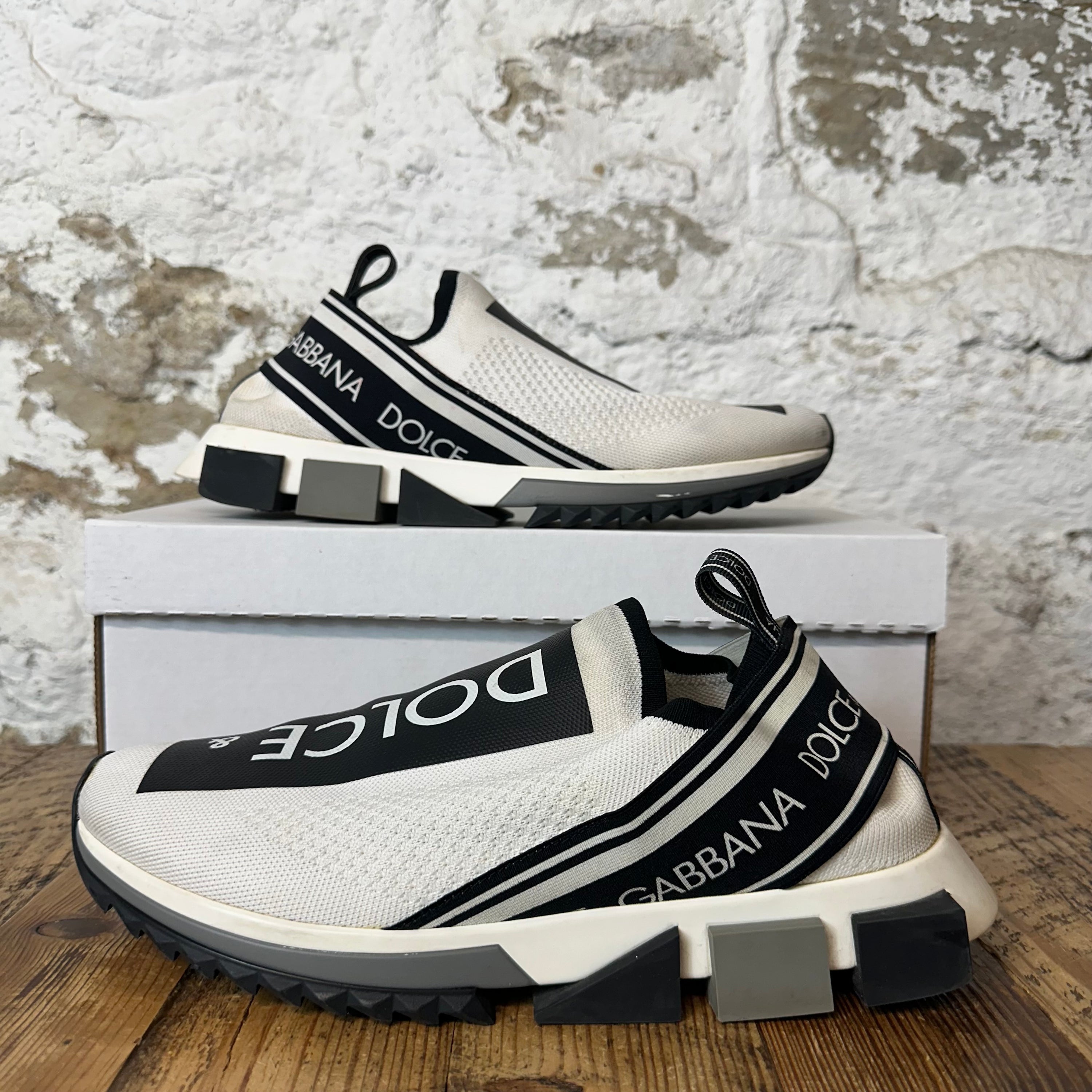 Dolce Gabbana White Black Sorrento Sneaker Sz 11.5 (44.5)