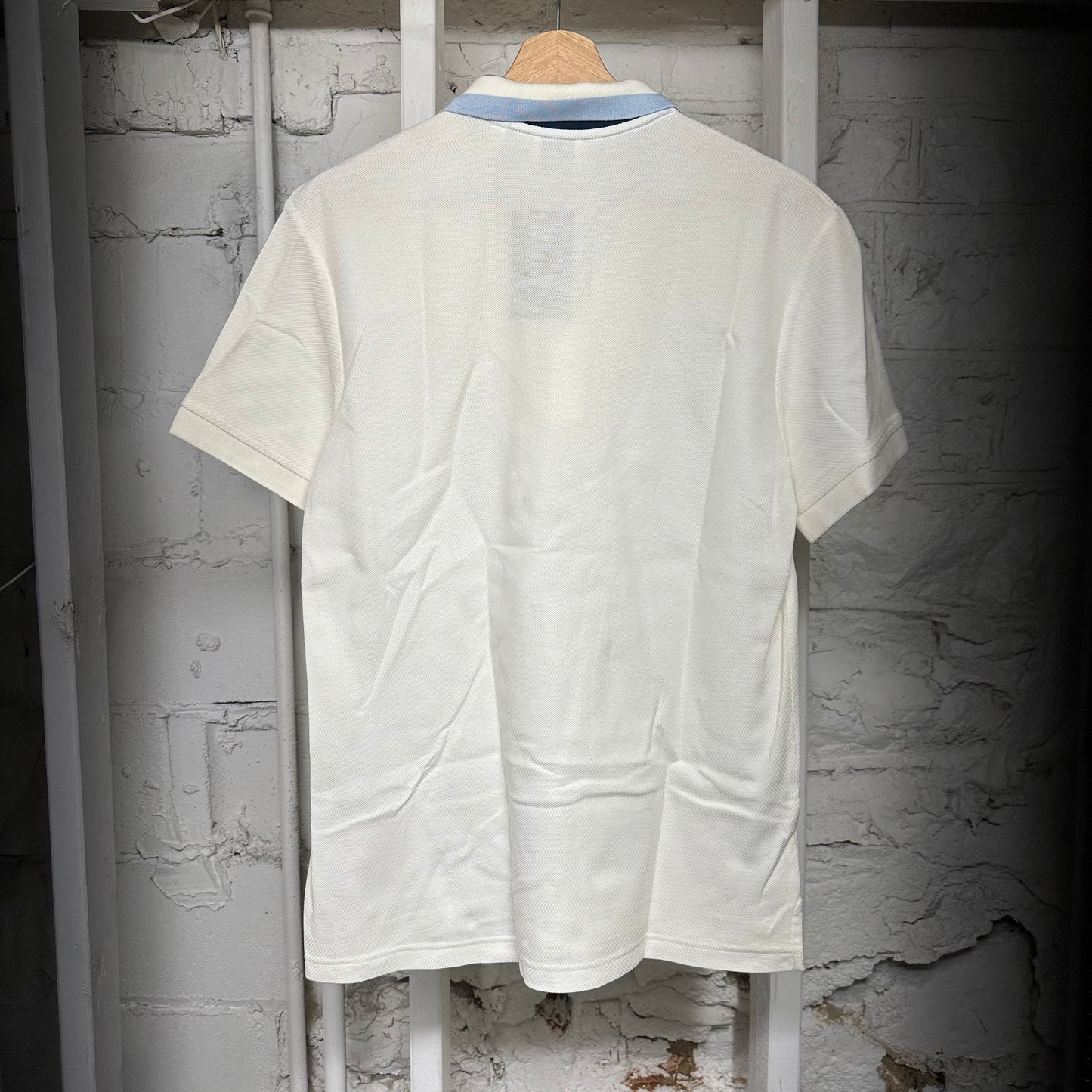 Burberry Blue Collar Polo Shirt White Sz M