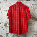 Louis Vuitton Red Monogram Plaid Button Up Shirt Sz L