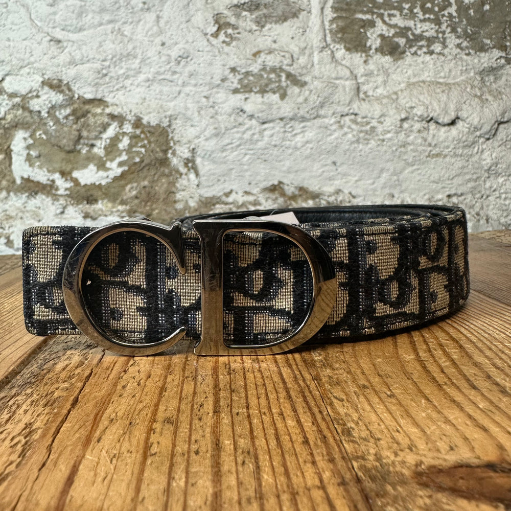 Dior Navy Beige Oblique Belt Sz (100)