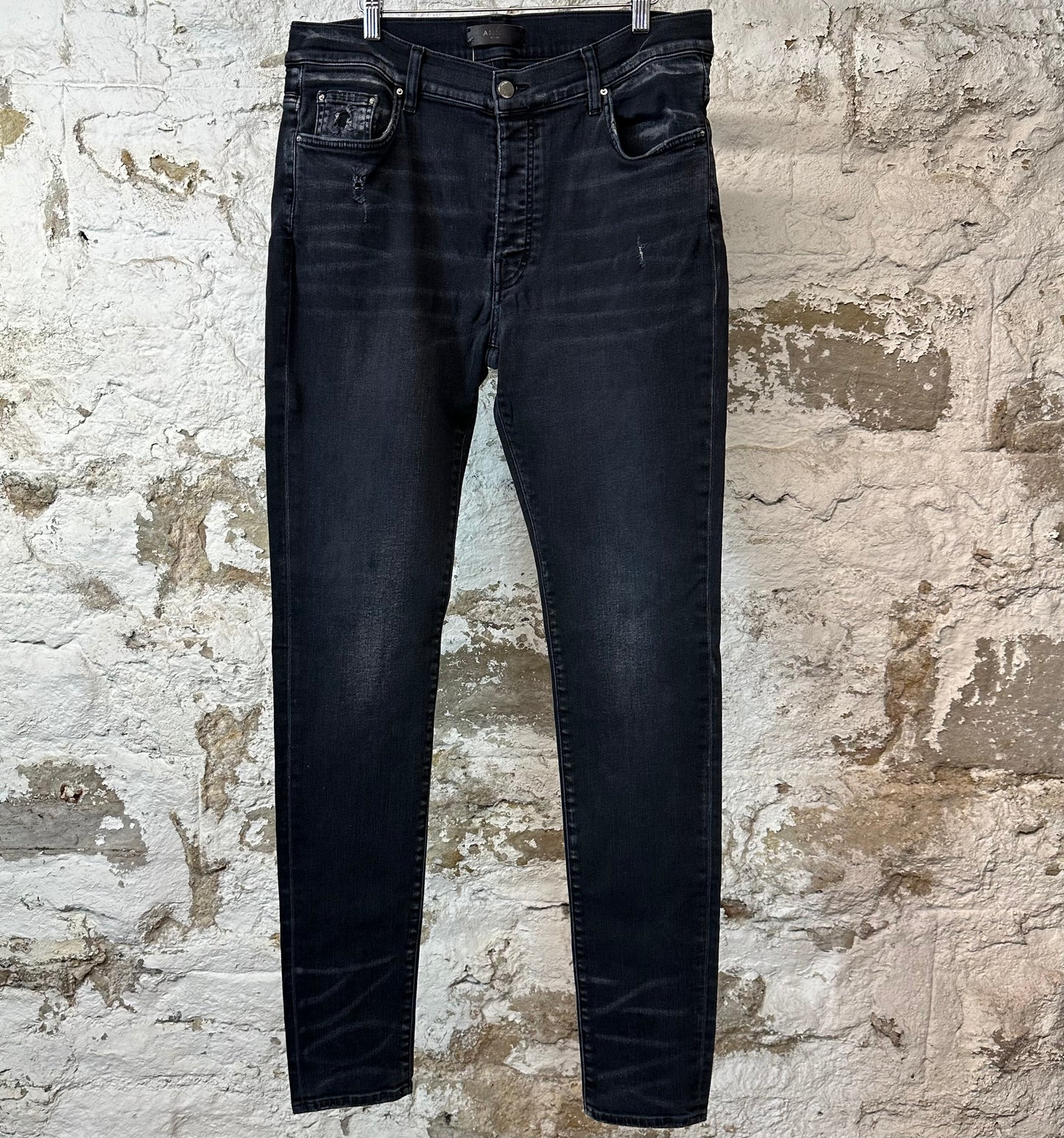 Amiri Plain Faded Black Denim Jeans Sz 36
