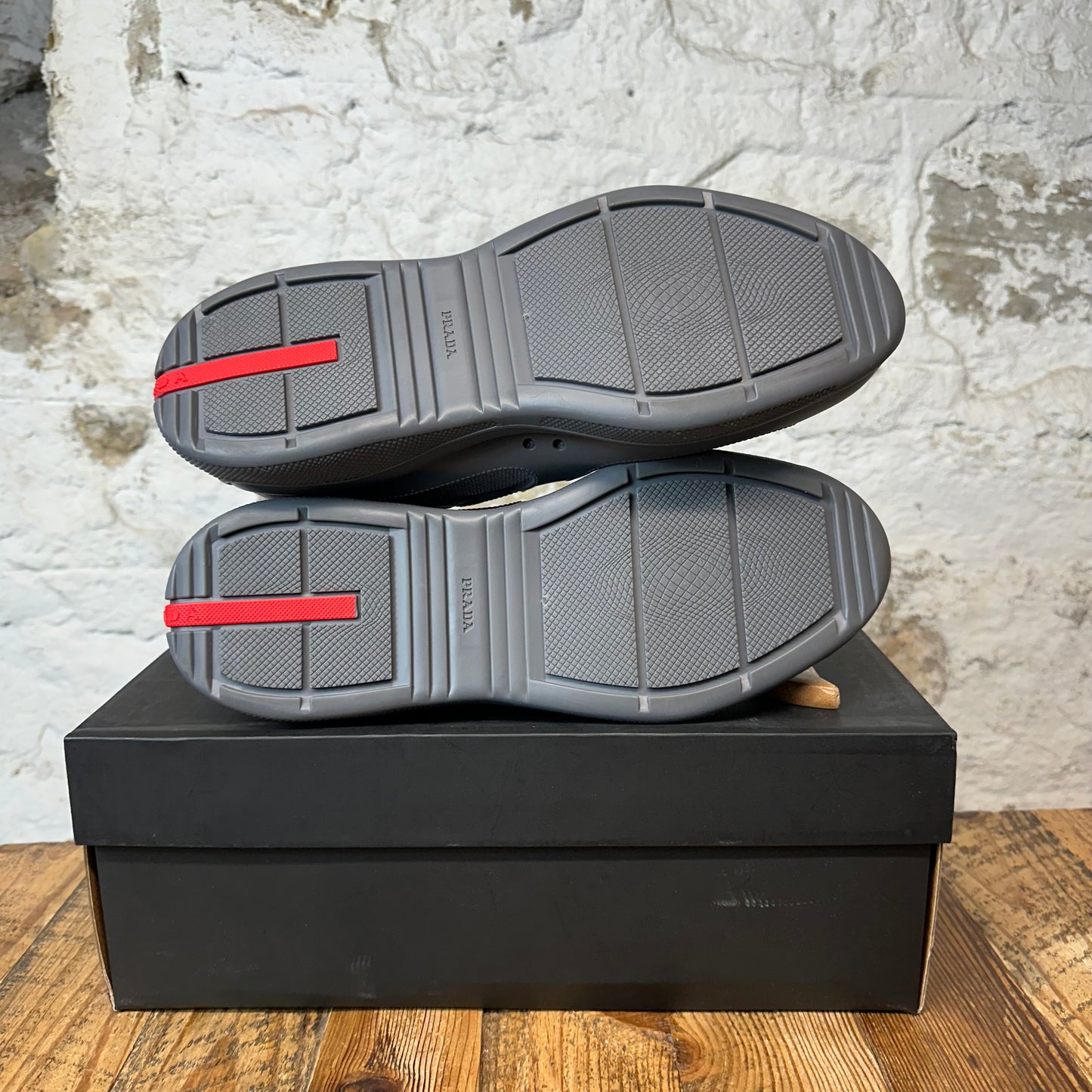 Prada Americas Cup Grey Rubber Sneaker Sz 12 (45) DS