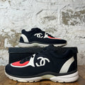 Chanel White CC Black Pink Nylon Sneaker Sz 12 (45)