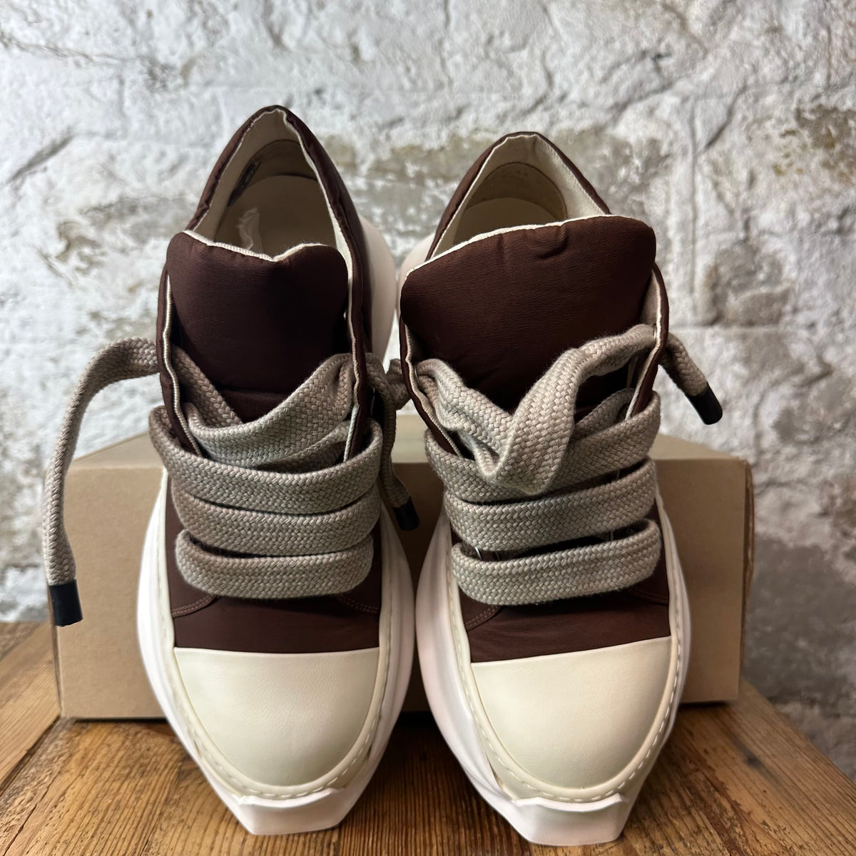 Rick Owens Jumbo Lace Abstract Terra Milk Sneaker Sz 12 (45)