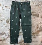 Sinclair White Logos Green Carpenter Pants Sz 34