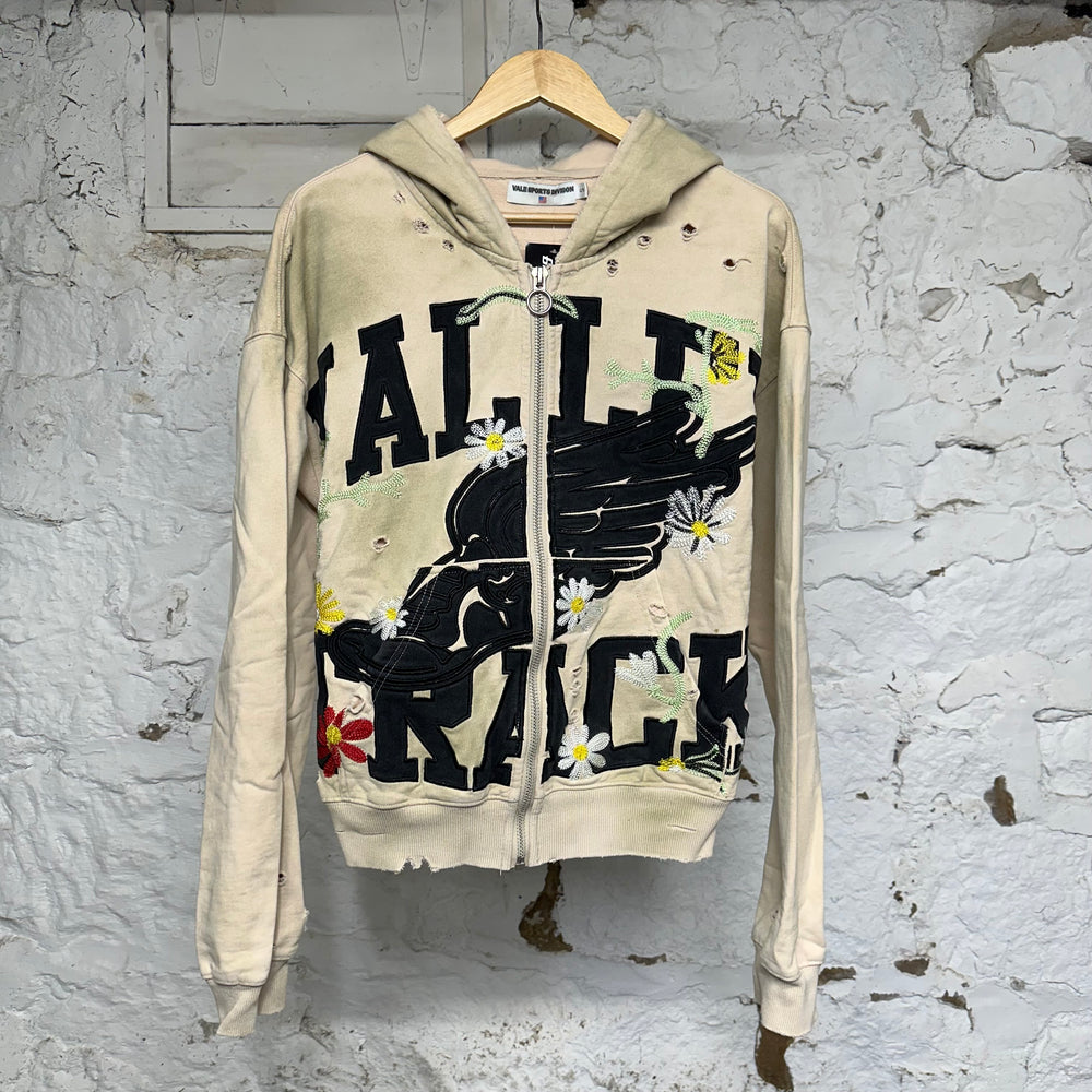 Vale Garden Beige Zip Up Hoodie Sz S