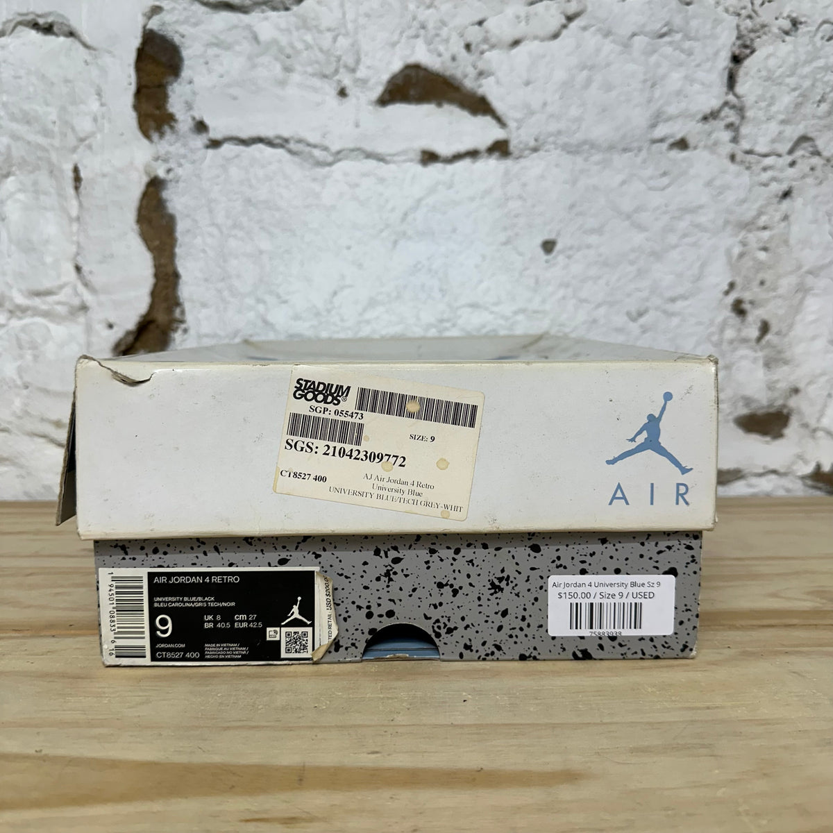 Air Jordan 4 University Blue Sz 9