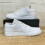 Air Jordan 1 Low Triple White Tumbled Leather Sz 9.5 DS