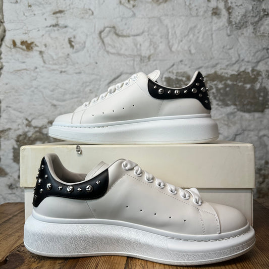 Alexander Mcqueen Black Studded Tab White Sneaker Sz 8 (41)