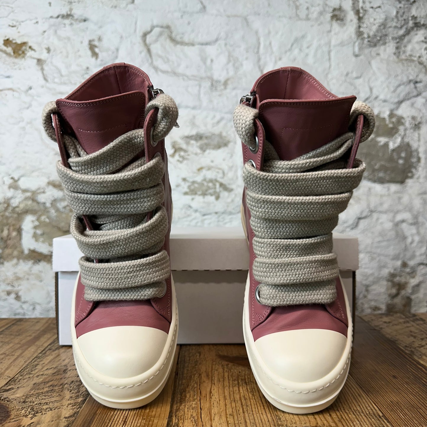 Rick Owens High Jumbo Lace Dusty Pink Milk Sneaker Sz 6 (38)