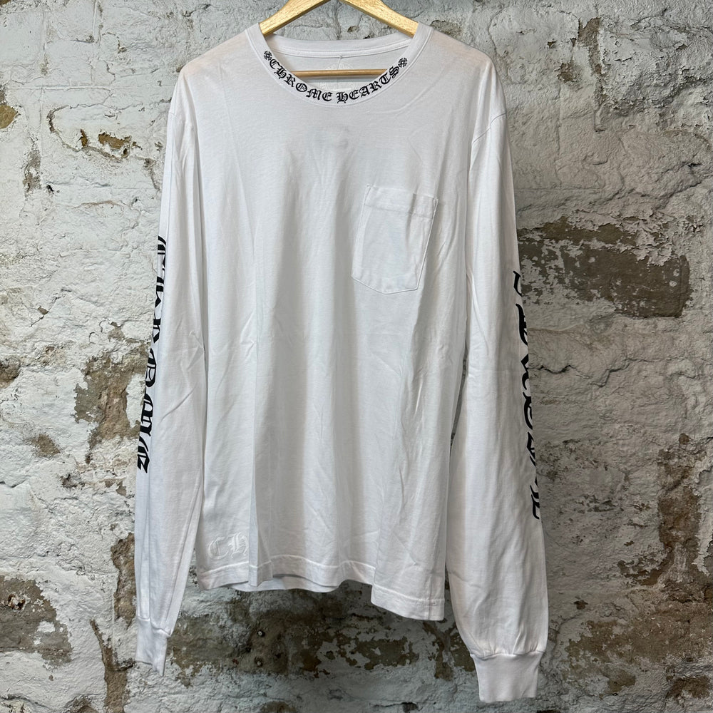 Chrome Hearts Sleeve Spell L/s White Sz L