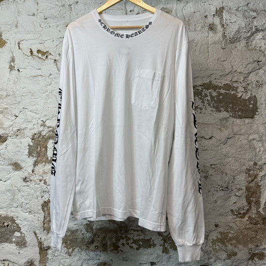 Chrome Hearts Sleeve Spell L/s White Sz L