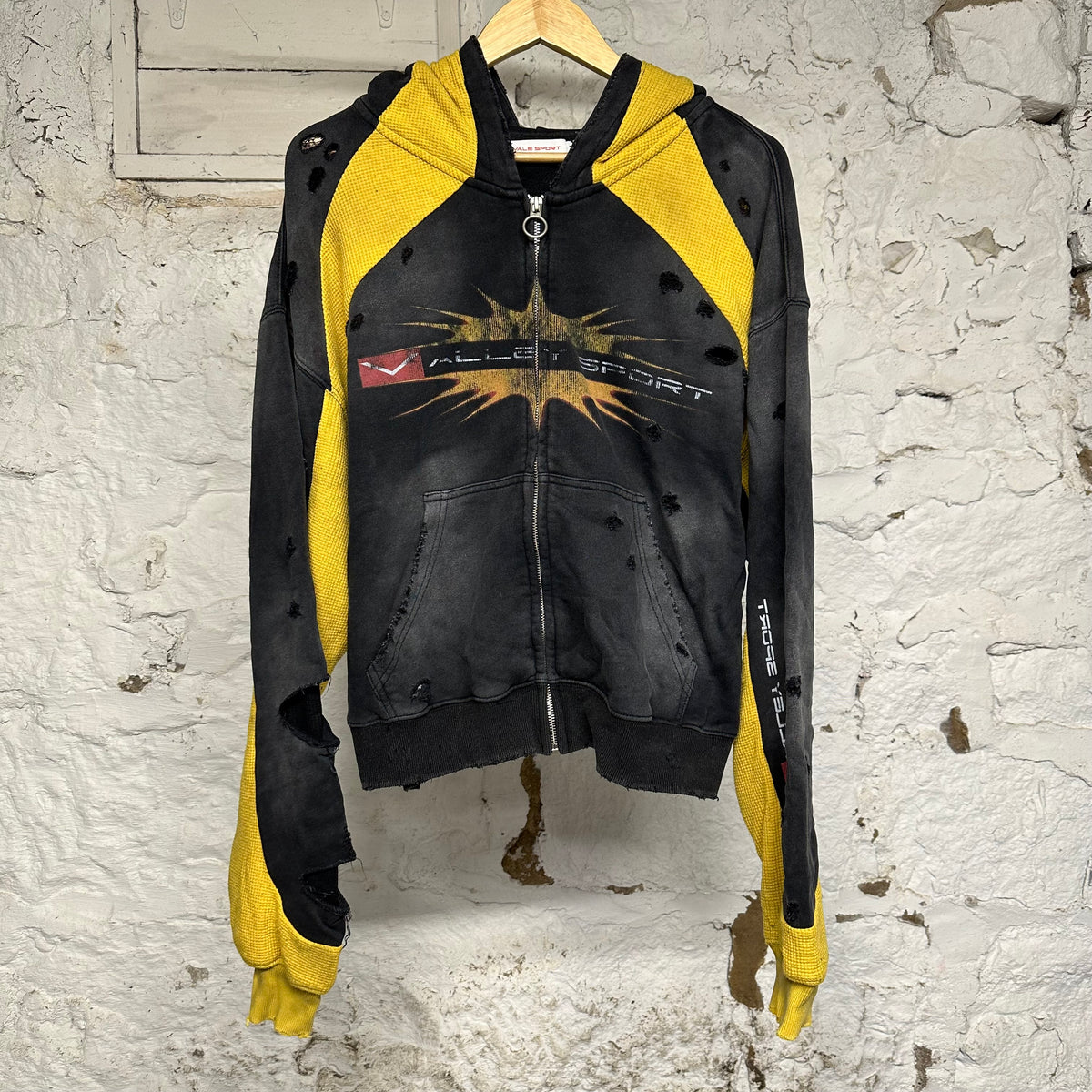 Vale Khalifa Black Yellow Zip Up Hoodie Sz M