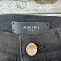 Amiri Knee Hole Plain Black Denim Jeans Sz 29