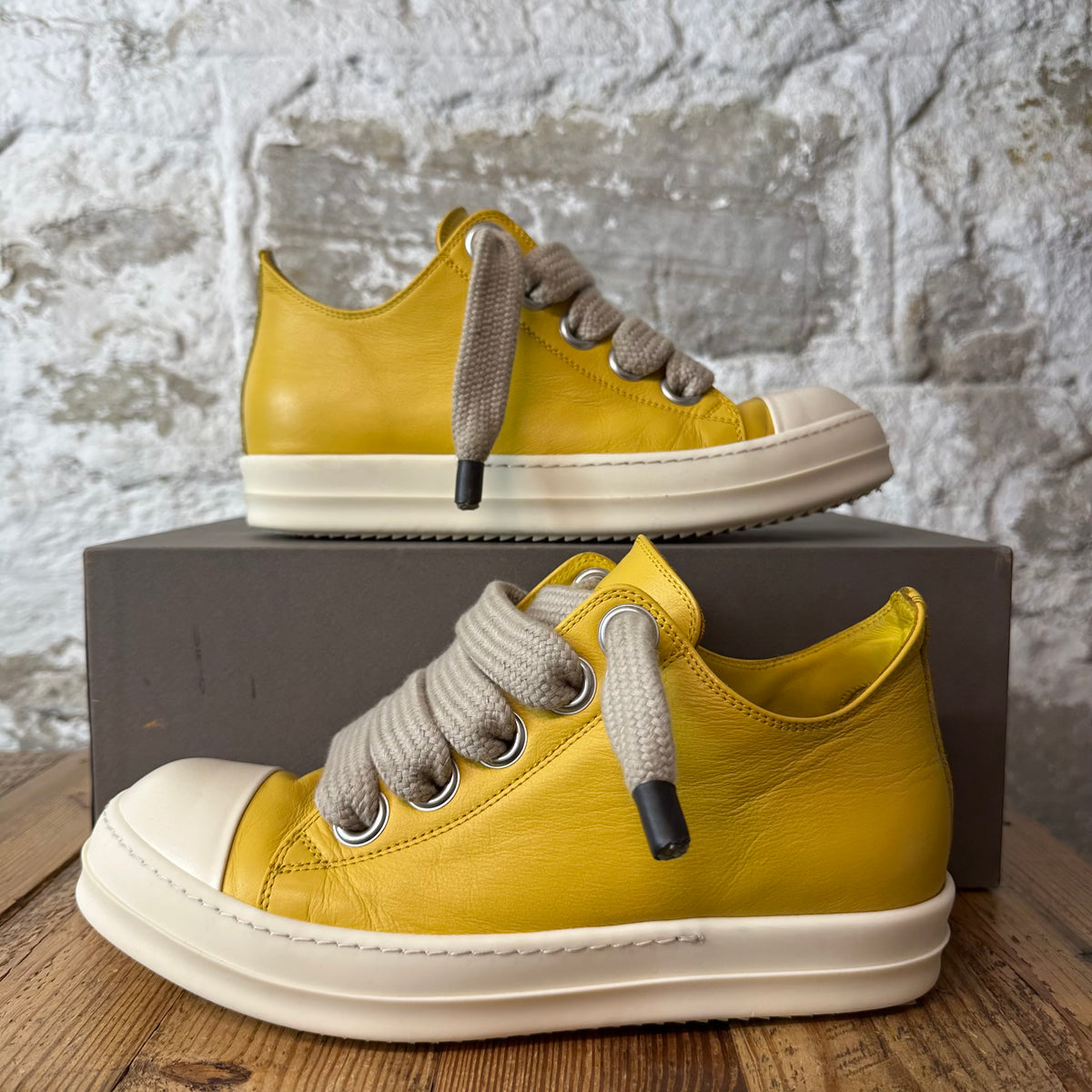 Rick Owens Jumbo Lace Lemon Milk Sneaker Sz 8.5 (41.5)