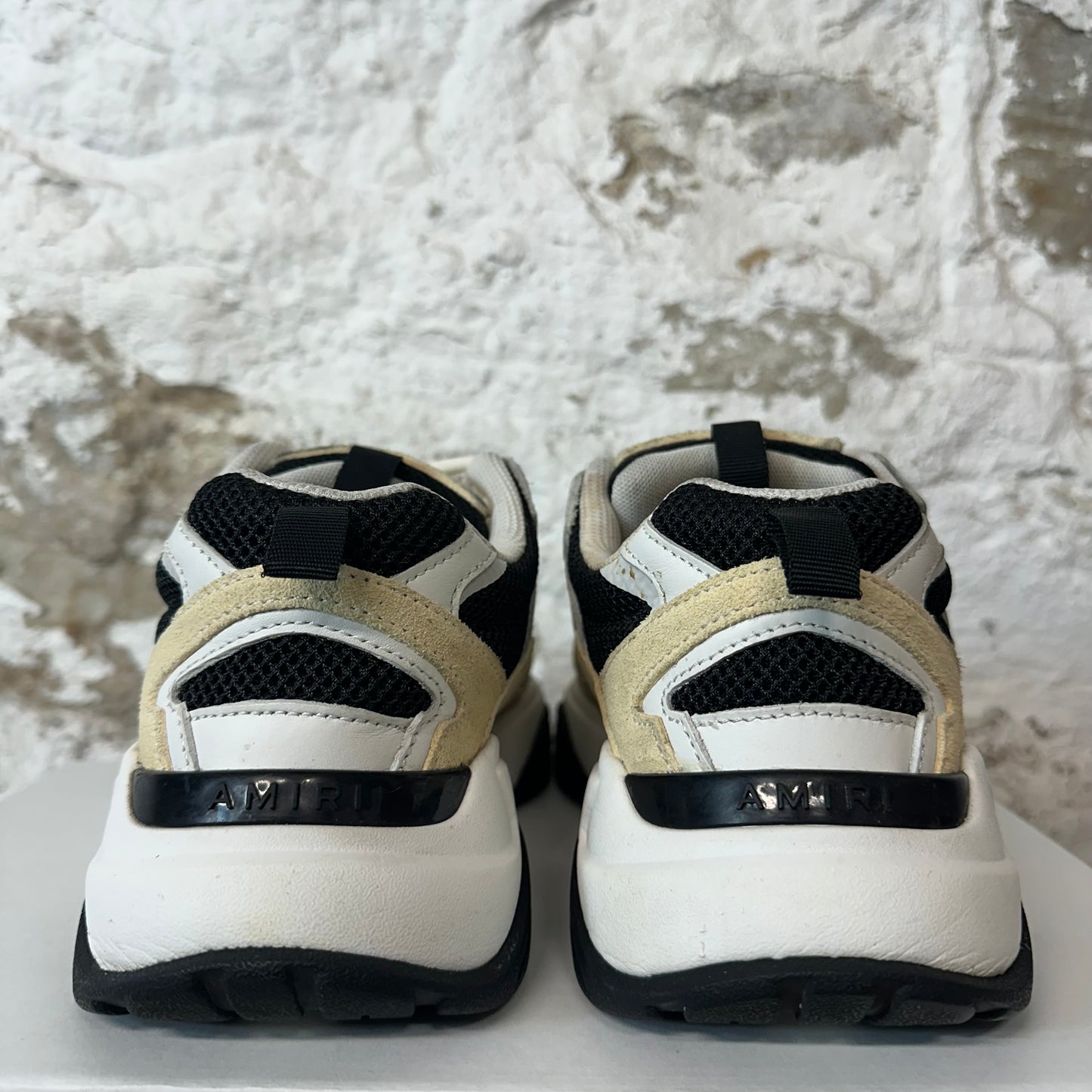 Amiri Beige Bone Runner Black White Sneaker Sz 10 (43)