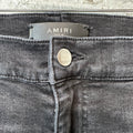 Amiri Knee Hole Plain Faded Black Denim Jeans Sz 36