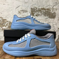 Prada Americas Cup Royal Blue Patent Black Sneaker Sz 7
