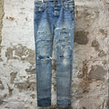 Amiri MX1 Indigo Paisley Blue Denim Jeans Sz 34