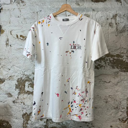 Dior Paint Splatter White T-Shirt Sz XS