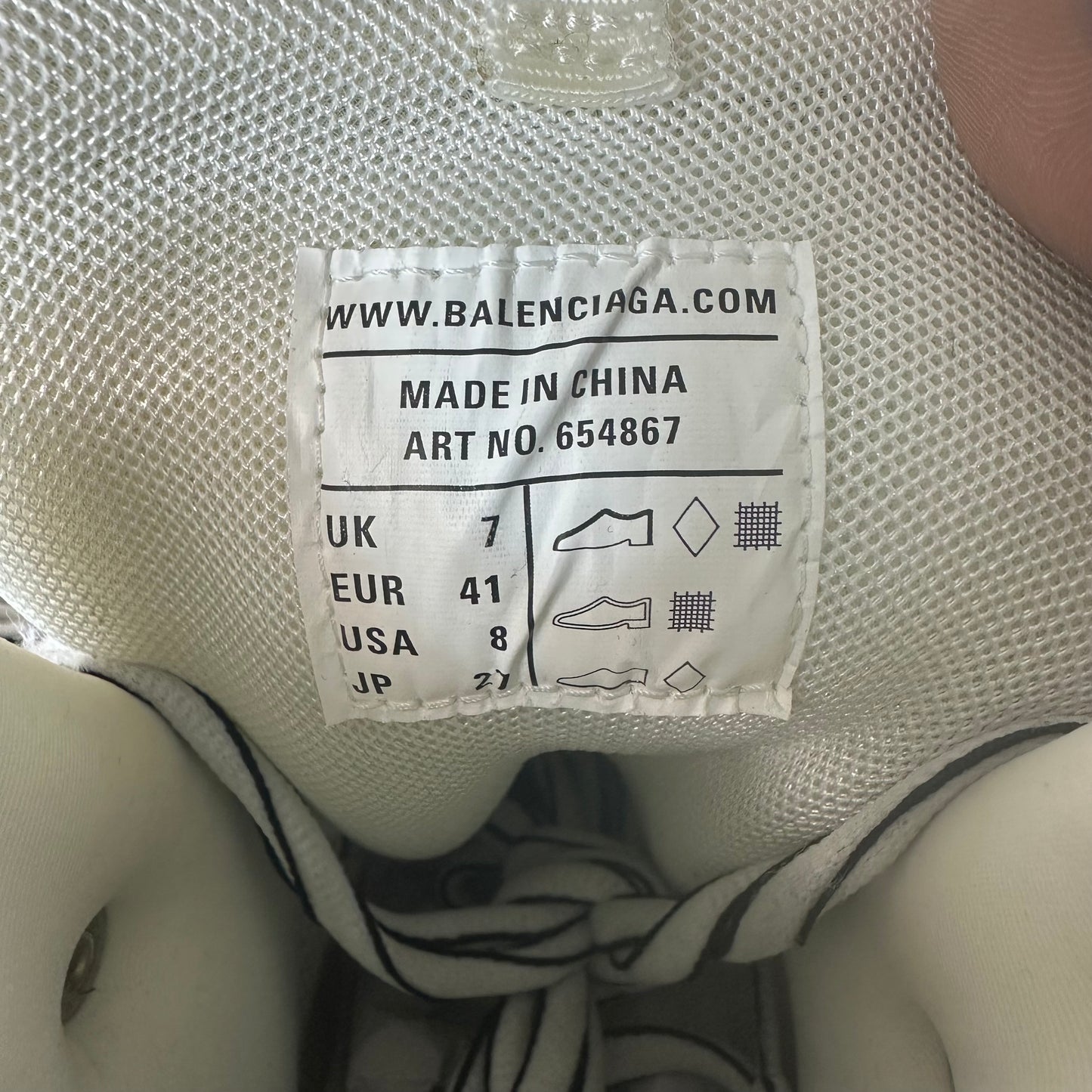 Balenciaga High Track Runner White Cream Sneaker Sz 8 (41) No Box