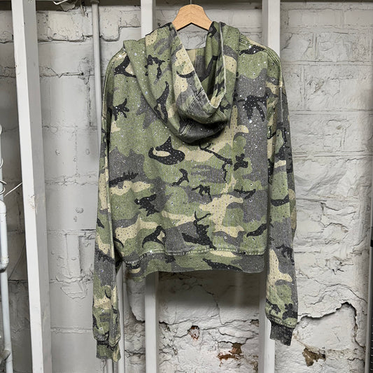 Vale Crystal Camo Zip Up Hoodie Sz S