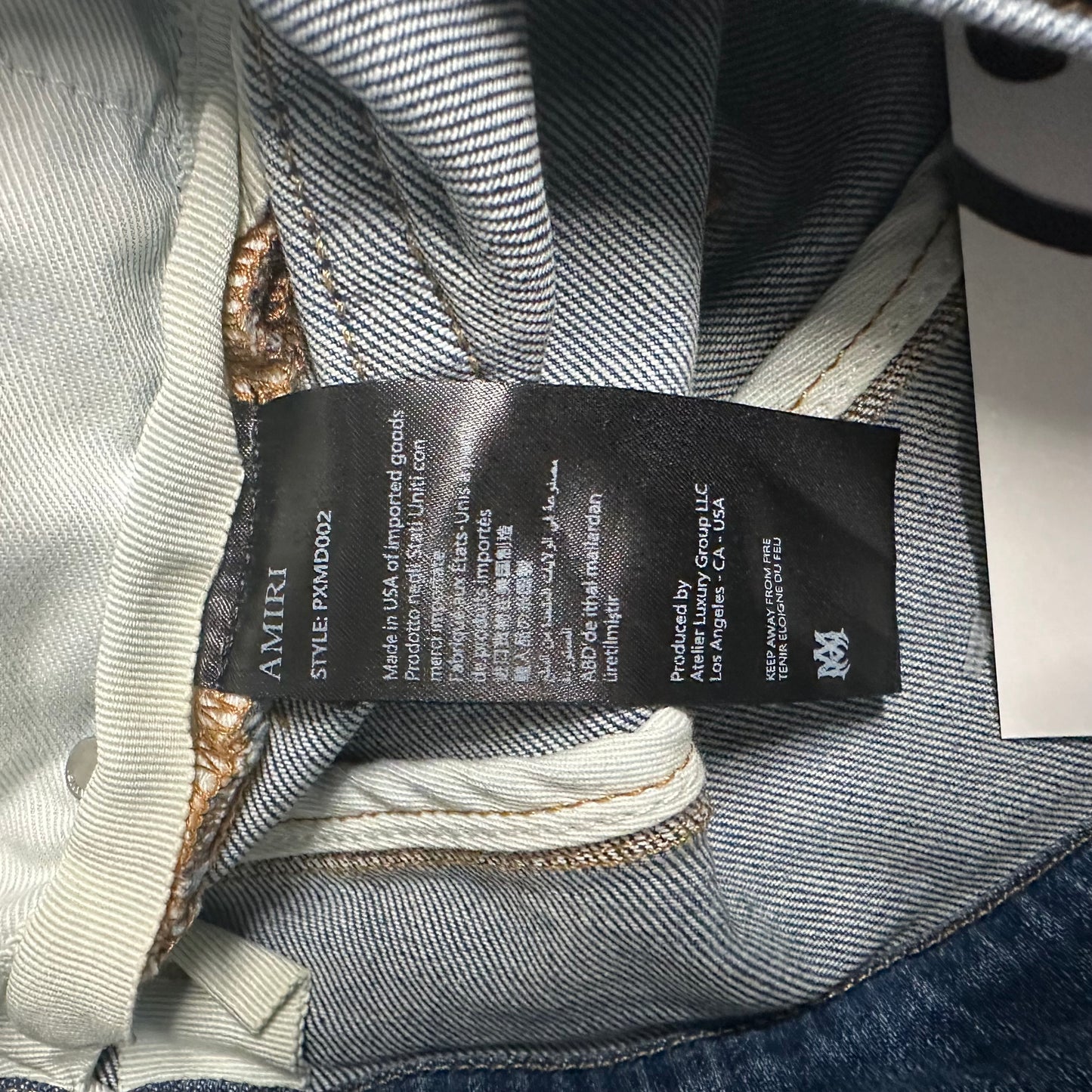 Amiri Plain Blue Denim Jeans Sz 30