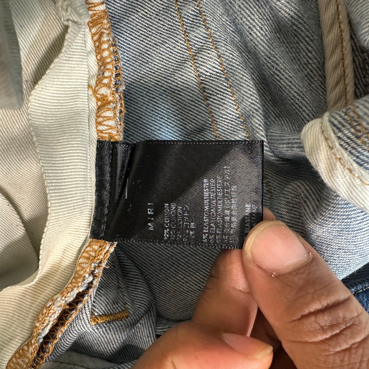 Amiri Distressed Side Spell Blue Denim Jeans Sz 31