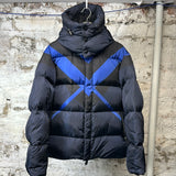 Burberry Blue Black Puffer Jacket Sz M