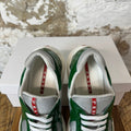 Prada Americas Cup Green Patent Gray White Sneaker Sz 8.5