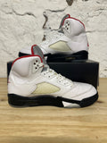 Air Jordan 5 Fire Red Silver Tongue Sz 9.5