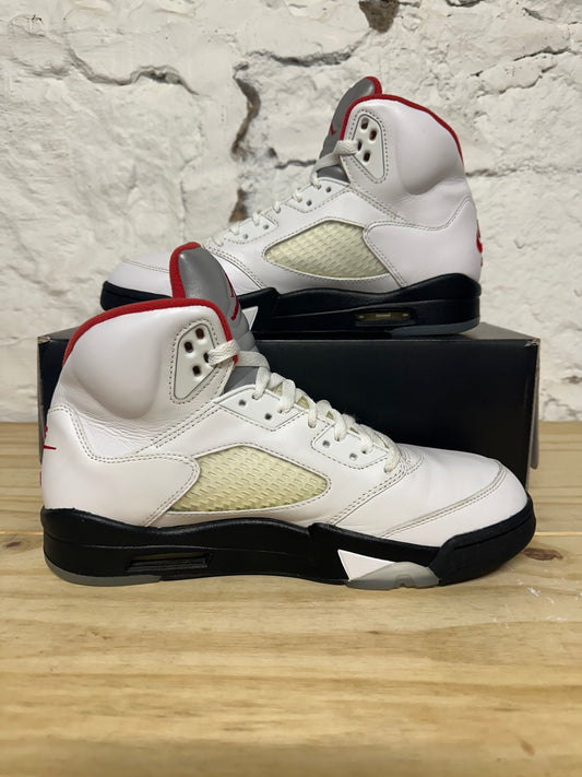 Air Jordan 5 Fire Red Silver Tongue Sz 9.5
