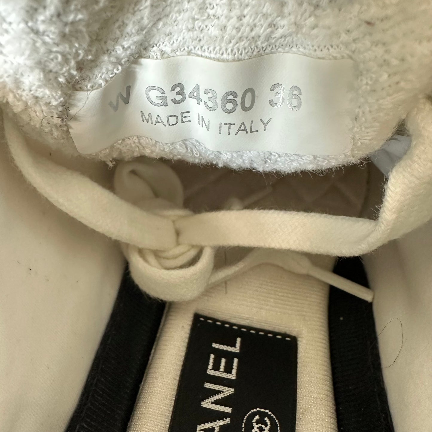 Chanel White CC Cream Suede White Sneaker Sz 4.5 (36)