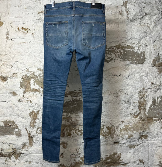 Amiri Knee Stitch Blue Denim Jeans Sz 31