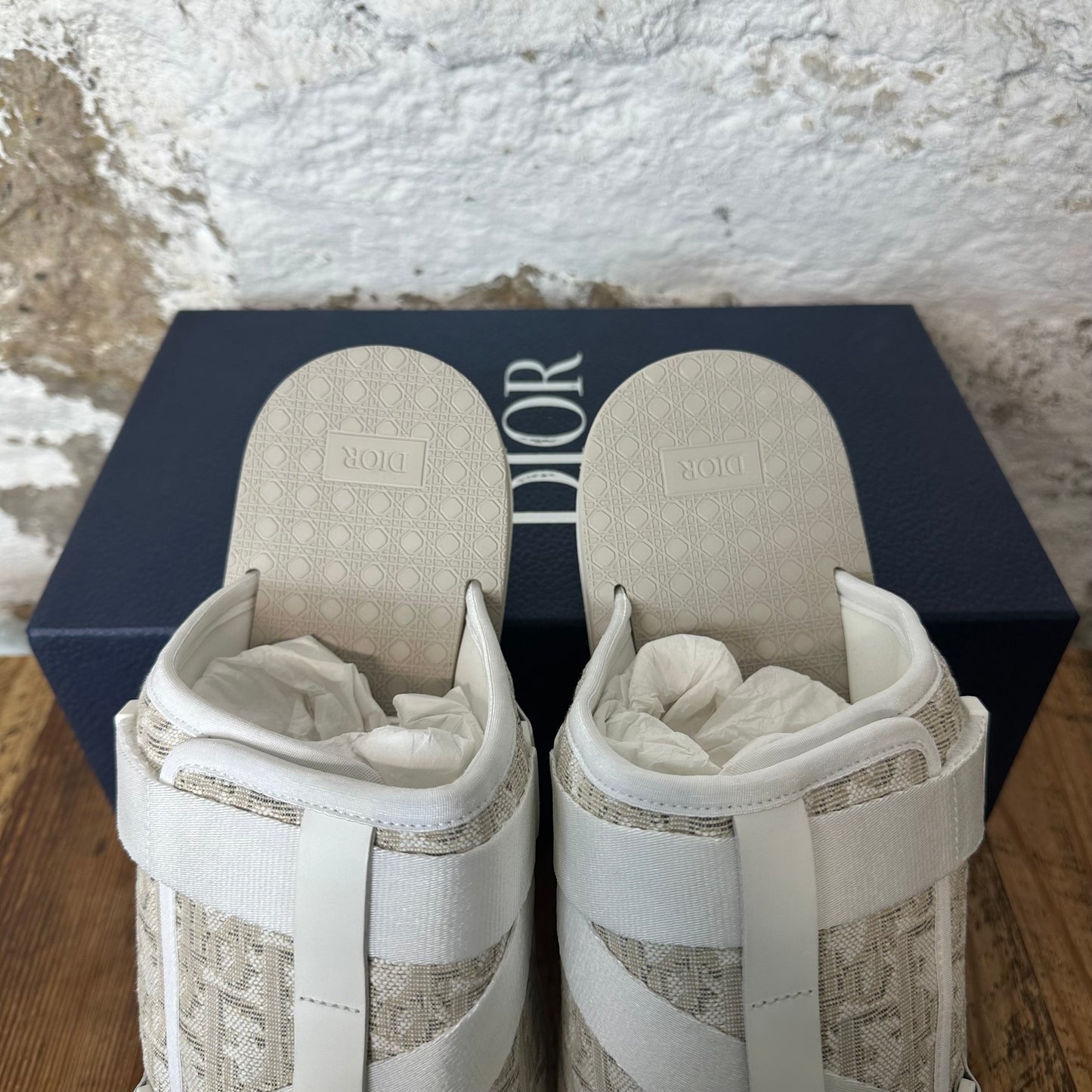 Dior Alpha Oblique White Sandal Sz 13 (46) DS