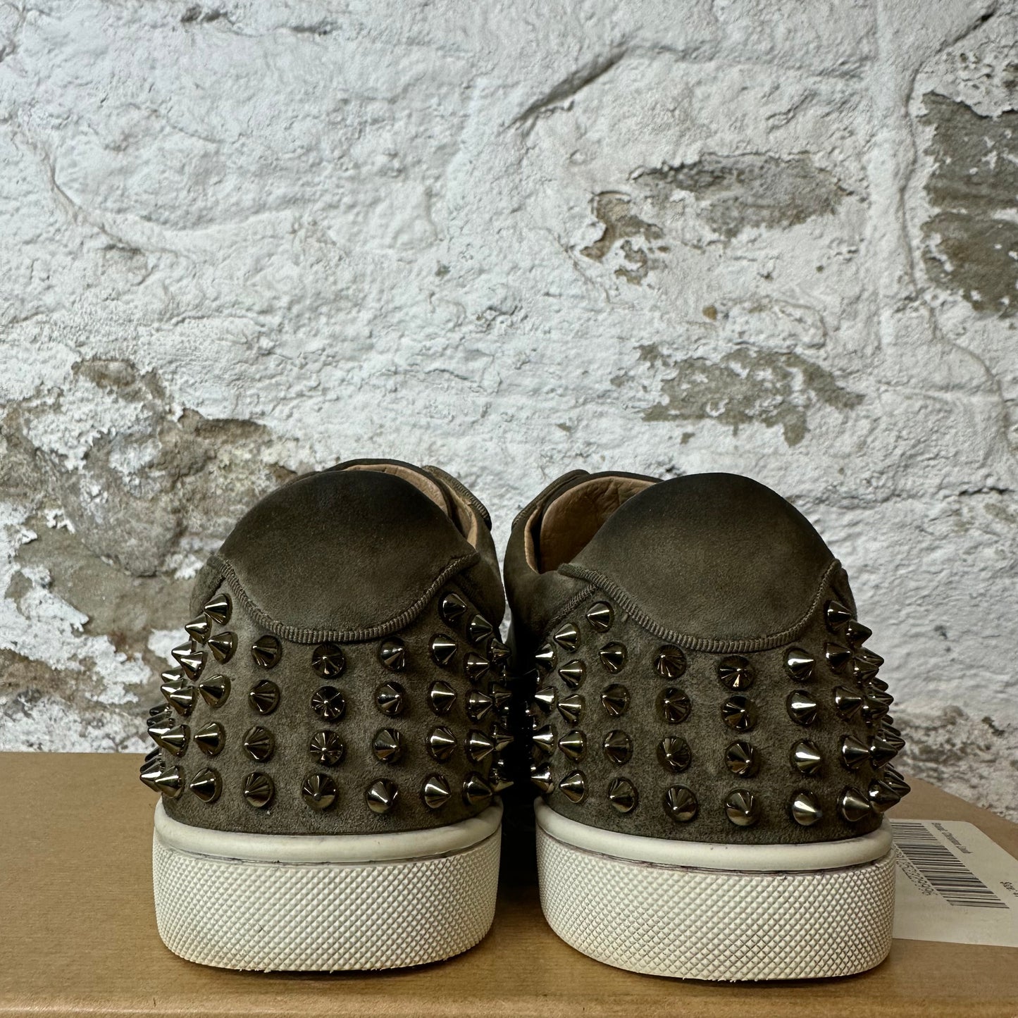Christian Louboutin Khaki Suede Spike Sneaker Sz 8 (41)