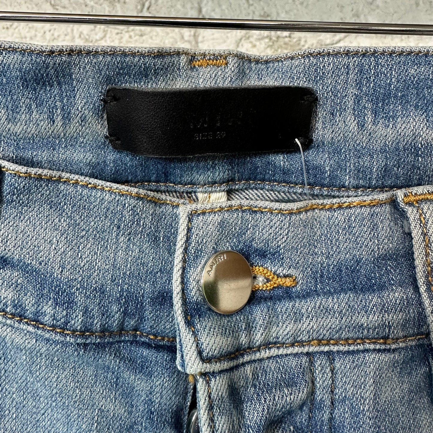 Amiri MX1 Black Paisley Blue Denim Jeans Sz 29