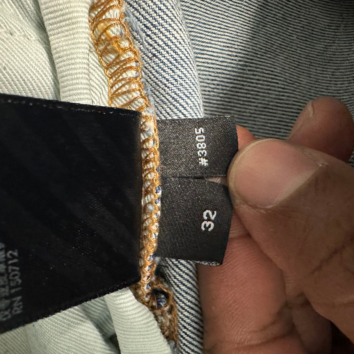 Amiri MX1 Black Leather Washed Blue Denim Jeans Sz 32