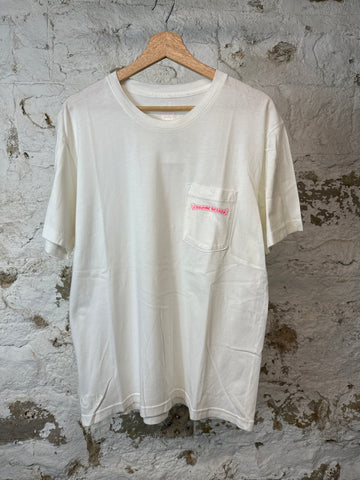 Chrome Hearts Pink Scroll Pocket T-shirt White Sz L