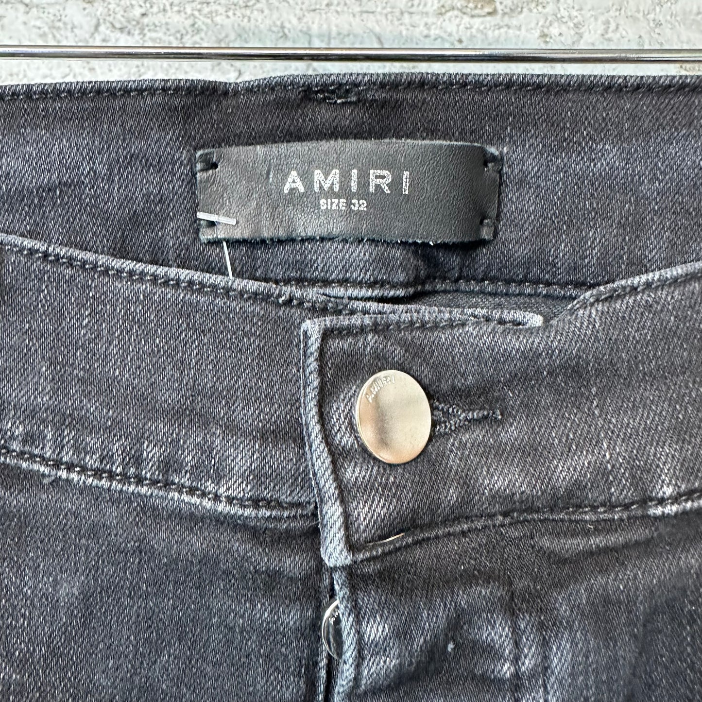 Amiri Plain Faded Black Denim Jeans Sz 32