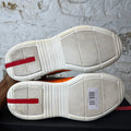 Prada Americas Cup Orange Patent Grey White Sneaker Sz 8
