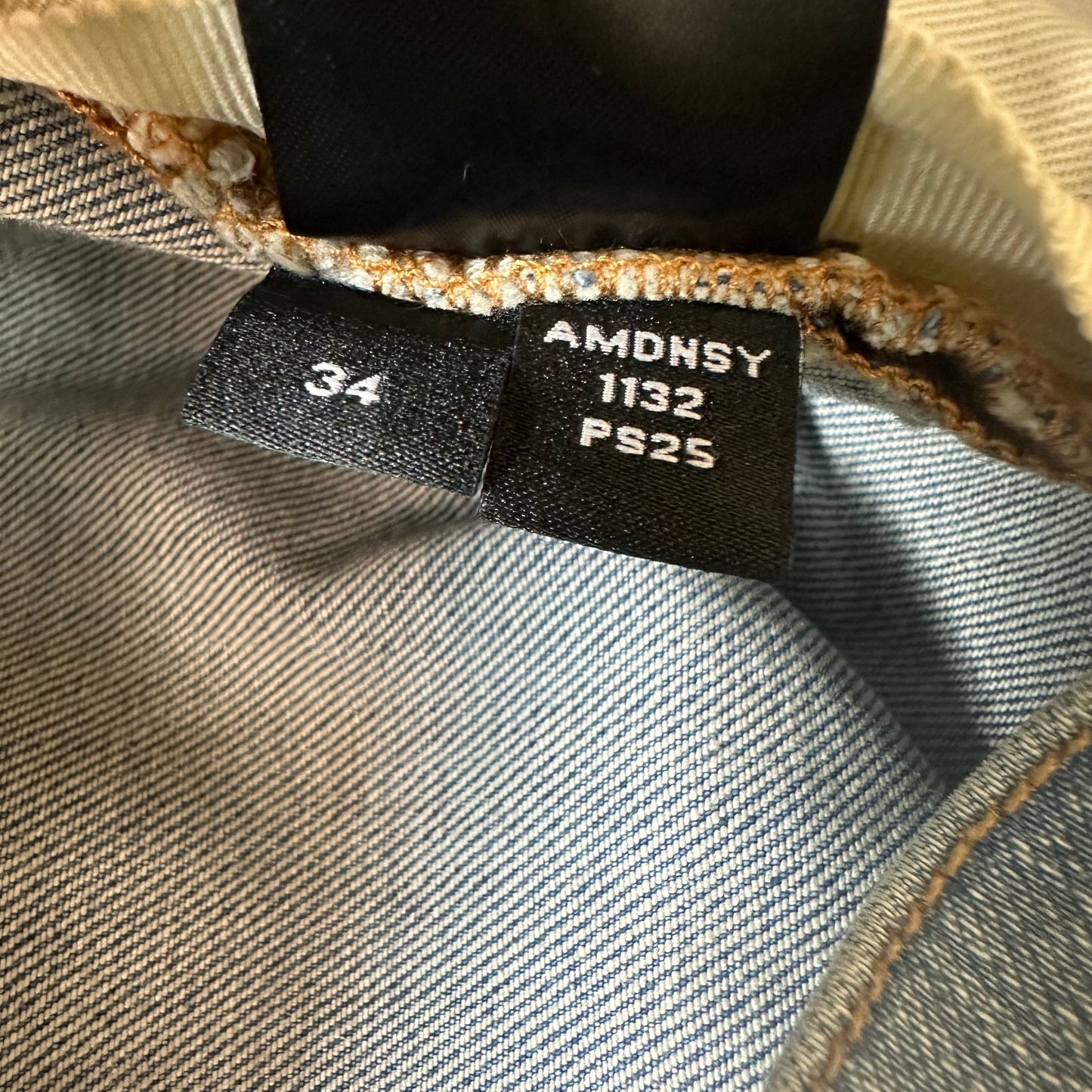 Amiri Bone Legs Blue Denim Jeans Sz 34