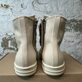 Rick Owens High Jumbo Lace Canvas Milk Sneaker DS