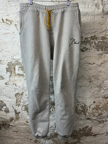 Rhude Black Script Gray Sweatpants Sz XL