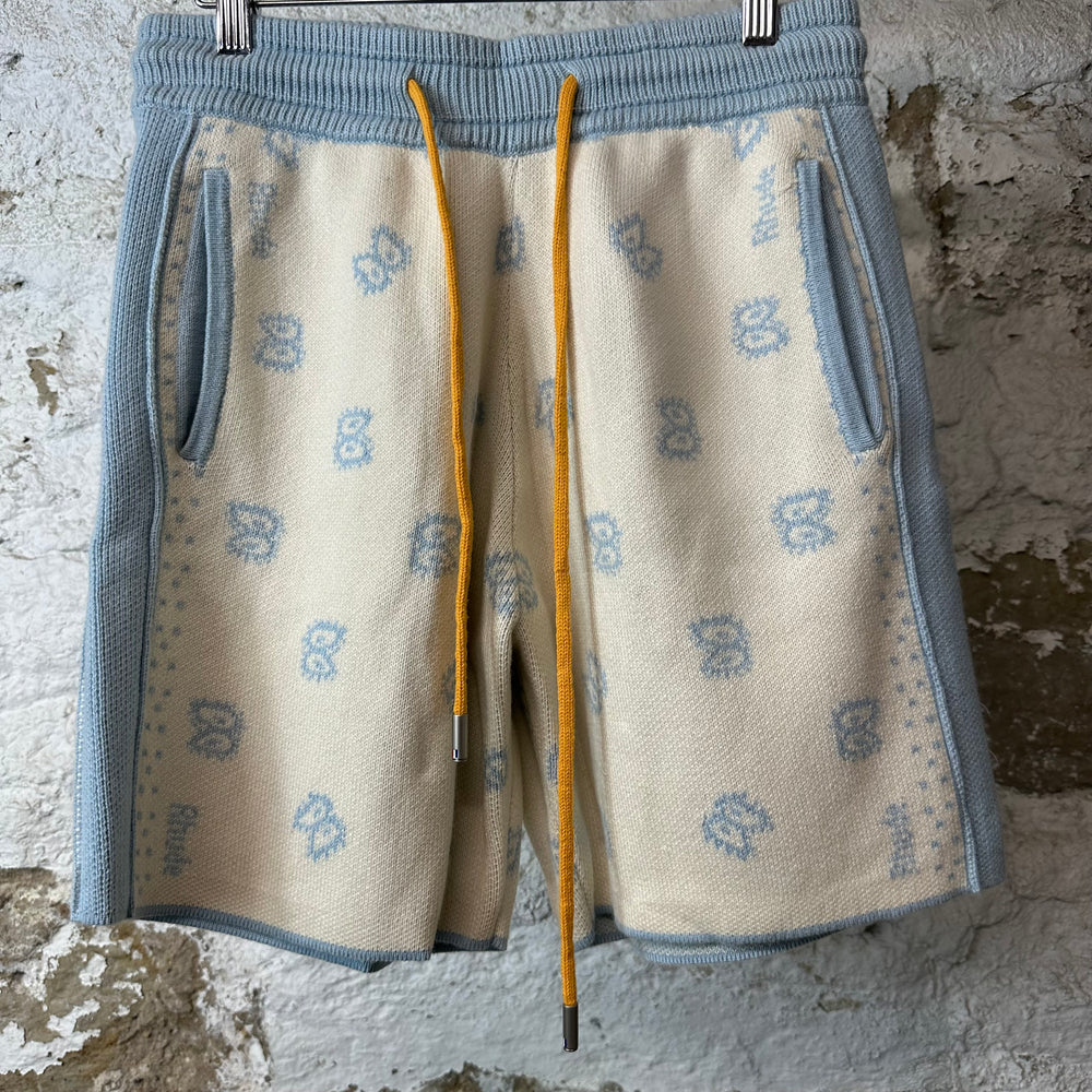 Rhude Banco Stone Blue Ivory Shorts Sz M