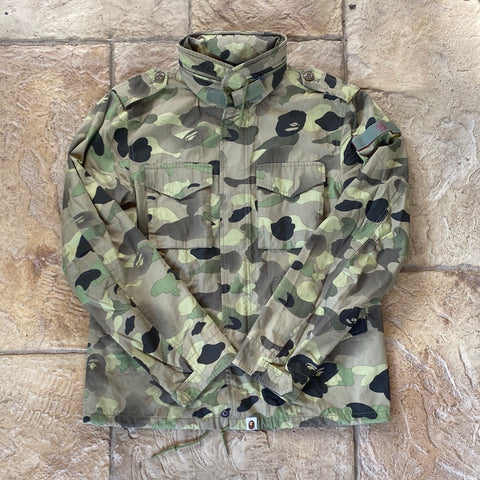 Bape Green Camo Cargo Jacket Sz L